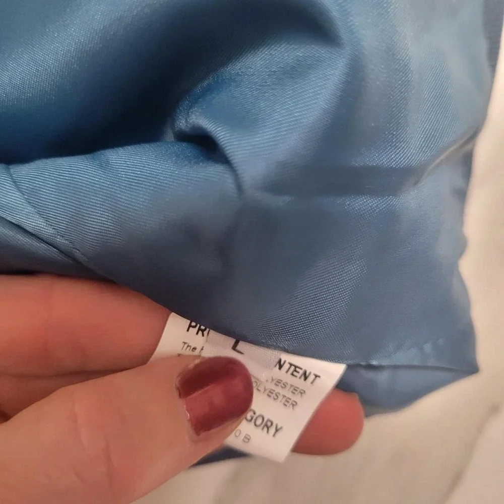 Teal blue lined vest with gold buttons L - Picture 4 of 5